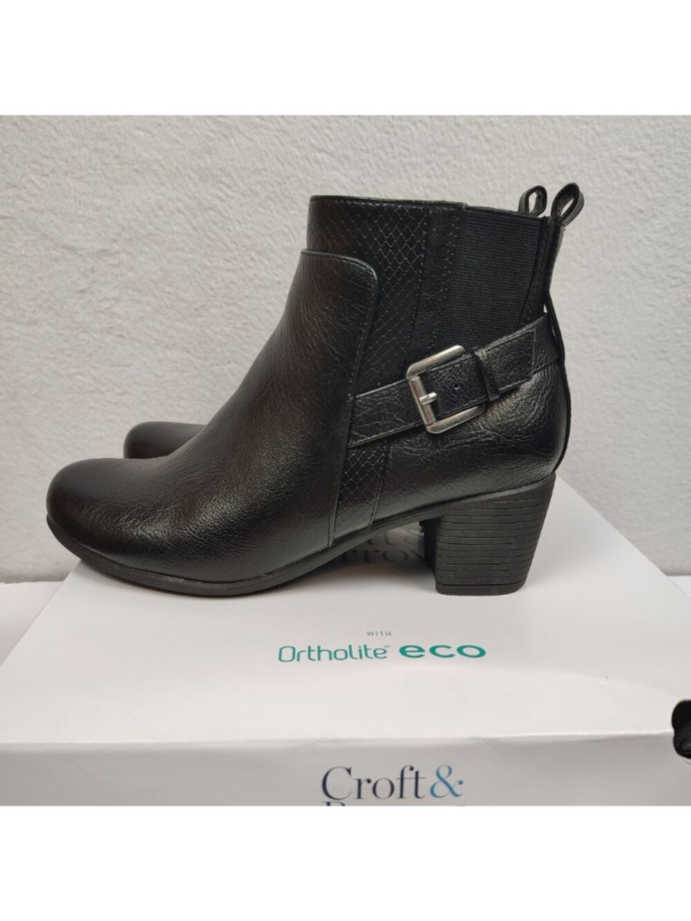 Croft & Barrow Gila High Heel Ankle Boots Women's sz 7 Faux Leather - Picture 2 of 13